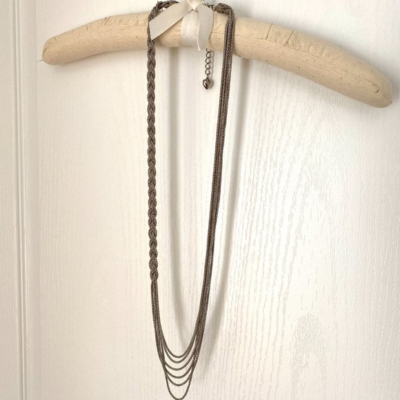 Vintage Silver Tone Long Braided Rope Necklace from Bloomingdales - Picture 7 of 13